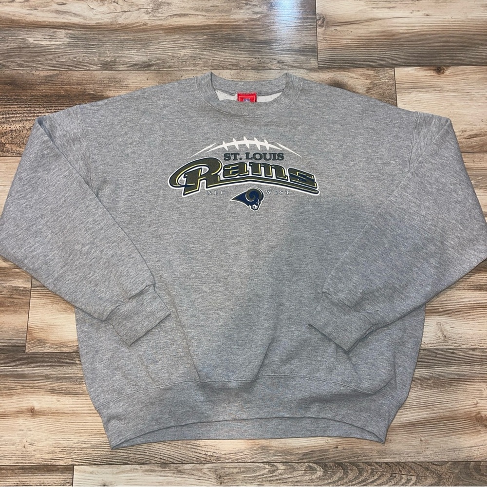 Vintage 90’s St. Louis Rams Football NFL Gray Crewneck Sweatshirt Men’s XL EUC